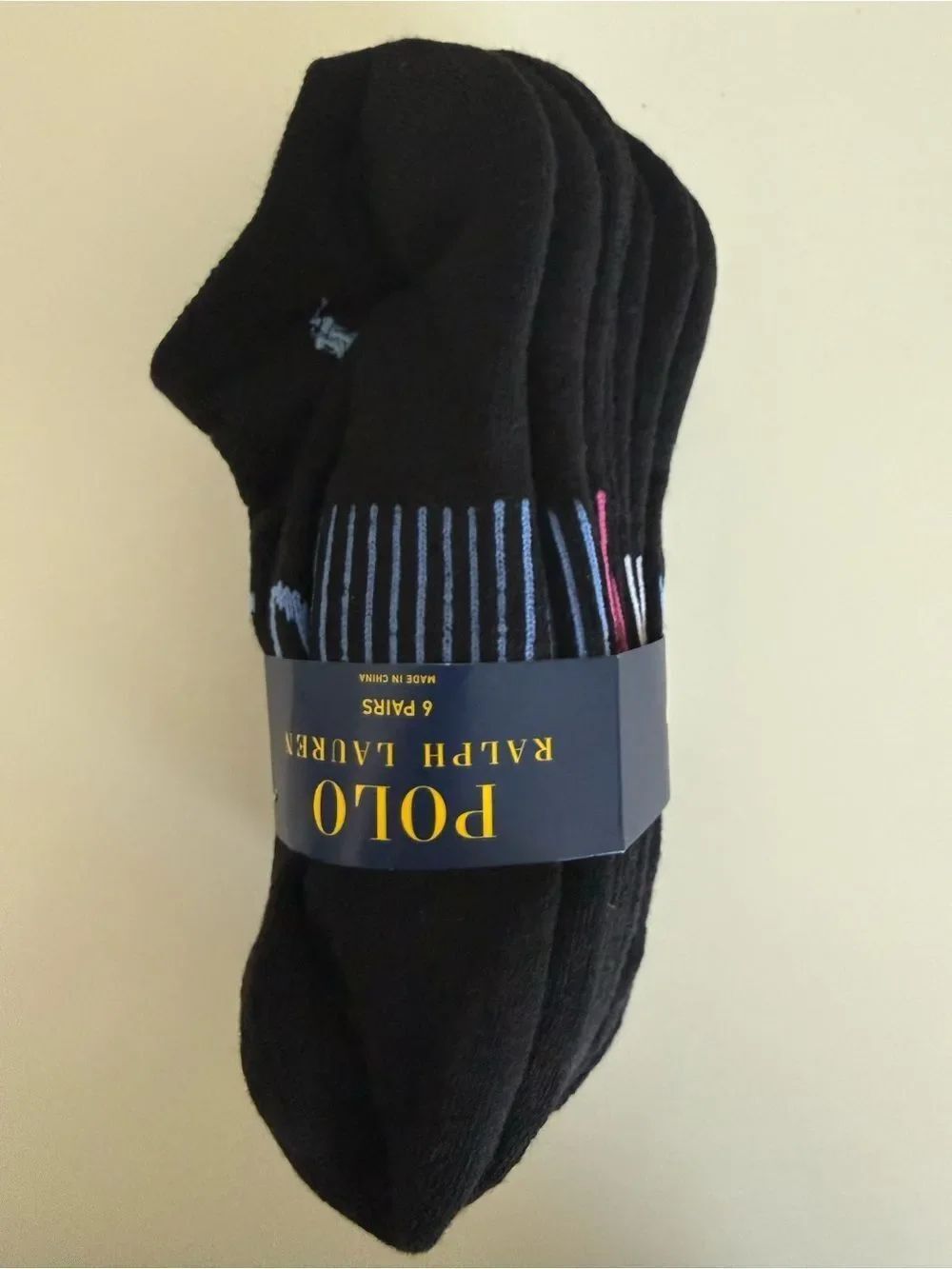 Polo by Ralph Lauren Womens Black Low-Cut Socks - 6 Pack
